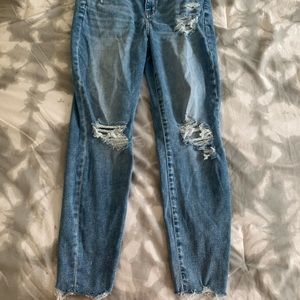 AE Blue ripped jeggings, size 14 short.
